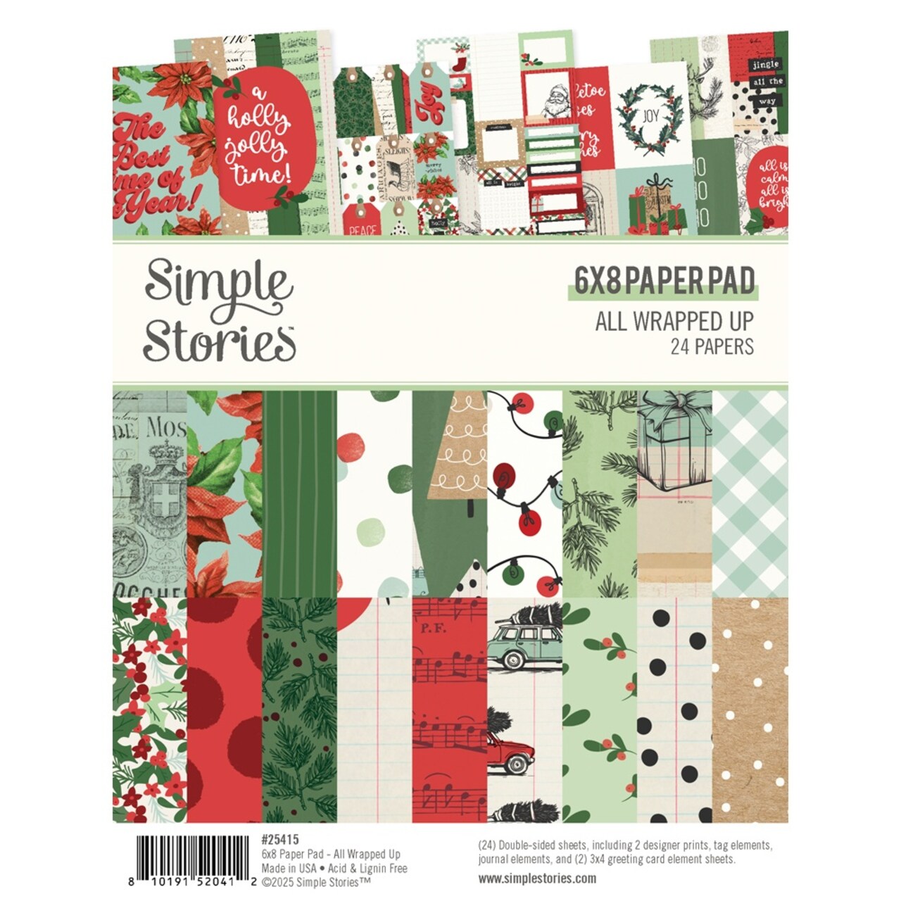 Simple Stories Double-Sided Paper Pad 6"X8" 24/Pkg-All Wrapped Up